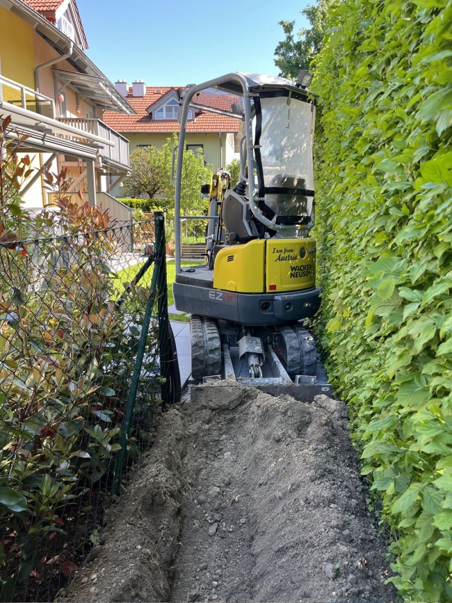 Grabungen auf engstem Raum sind möglich